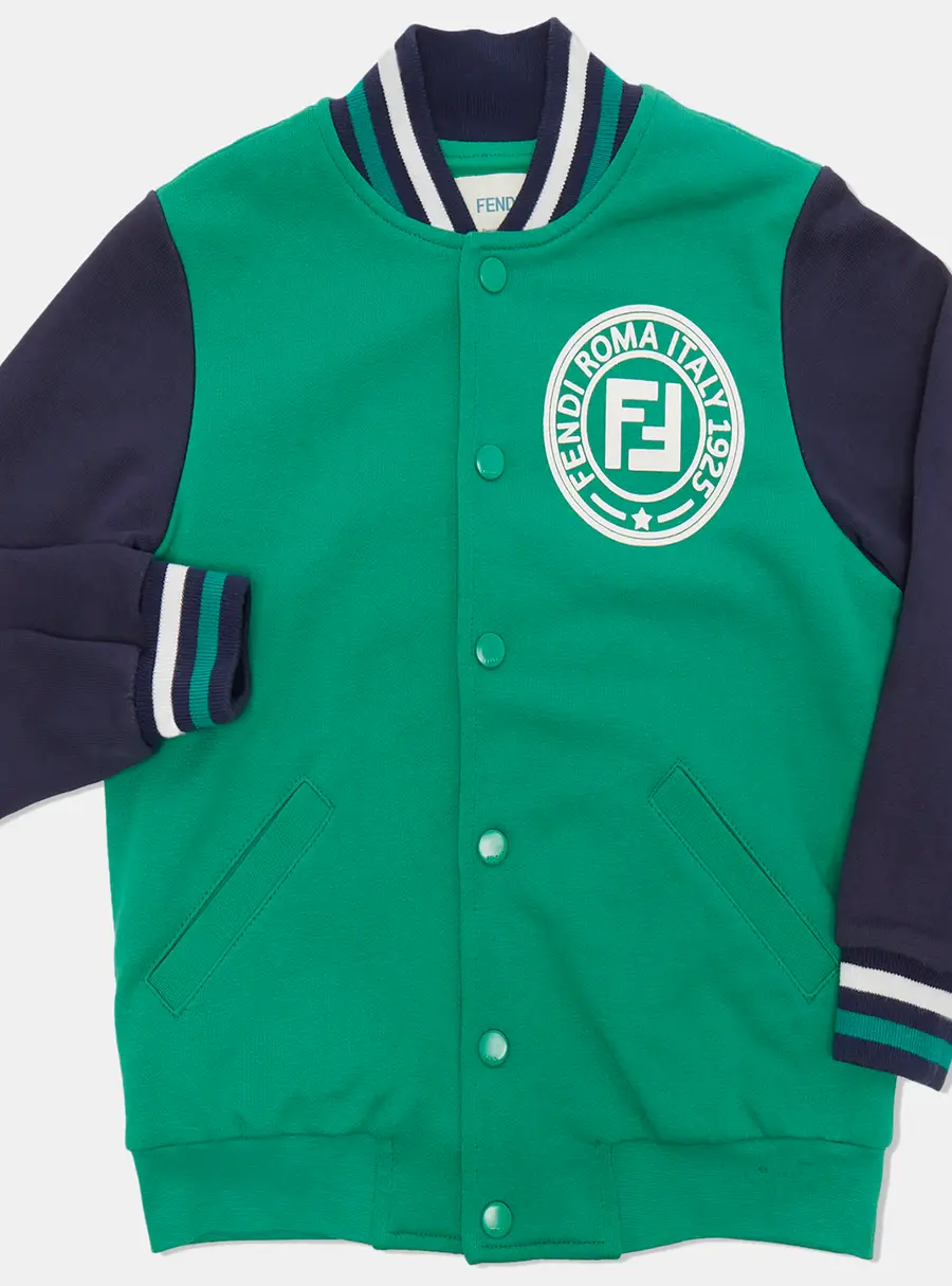 Fendi Kids Green Cotton Varsity Jacket 5Yrs