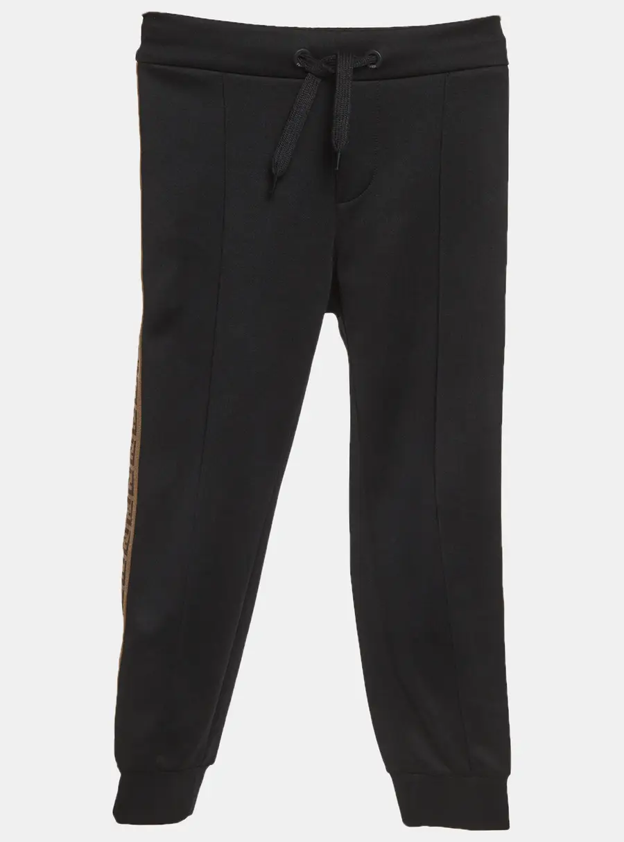 Fendi Kids Black FF Side Stripe Jersey Joggers 6Yrs