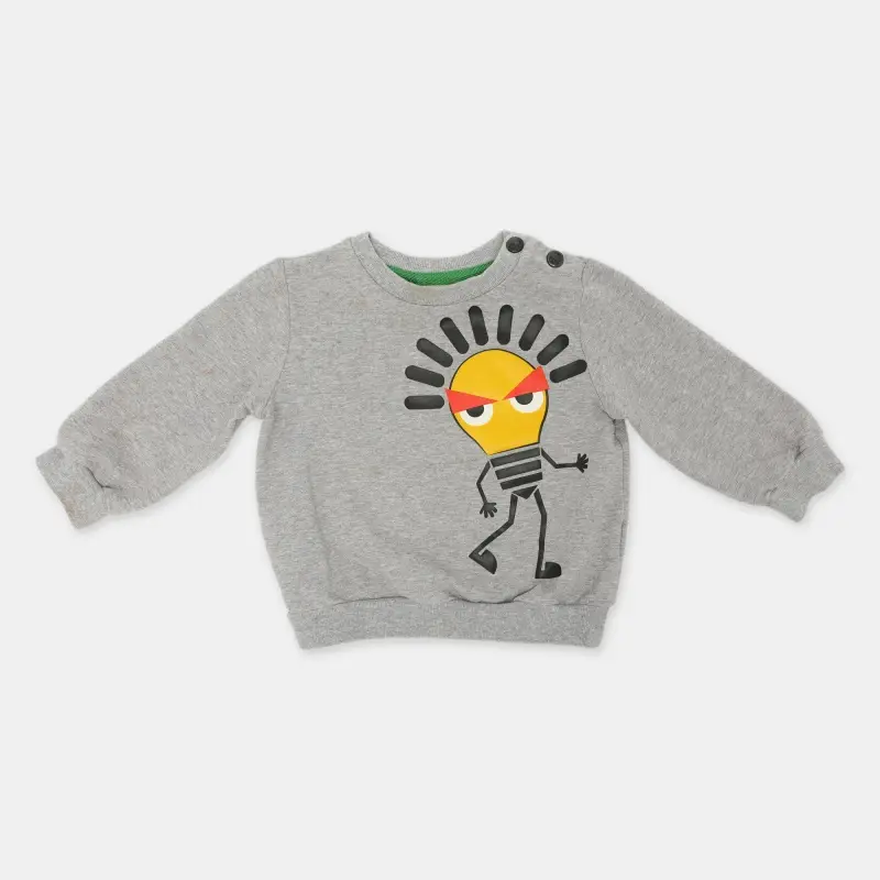 Fendi Grey Monster Bulb Printed Stretch Cotton Sweatshirt 12 months