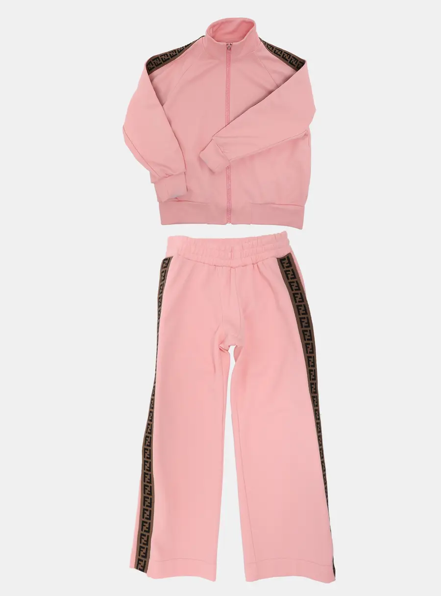 Fendi Kids Pink Jersey Track Tracksuit 8 Yrs
