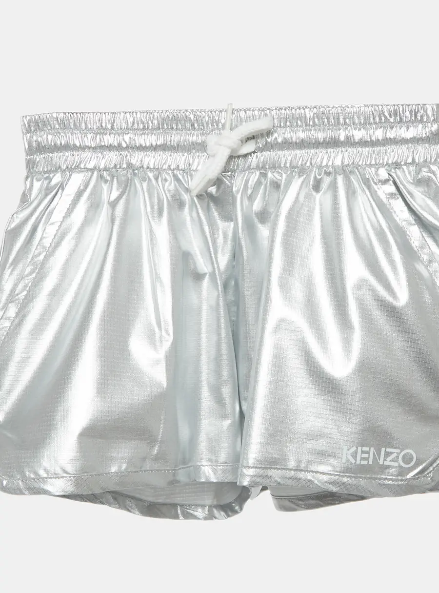 Kenzo Kids Metallic Coated Synthetic Drawstring Shorts 6Yrs