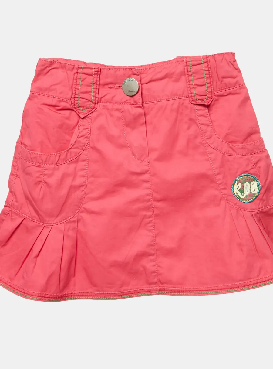 Kenzo Kids Pink Cotton Pleated Mini Skirt 5Yrs