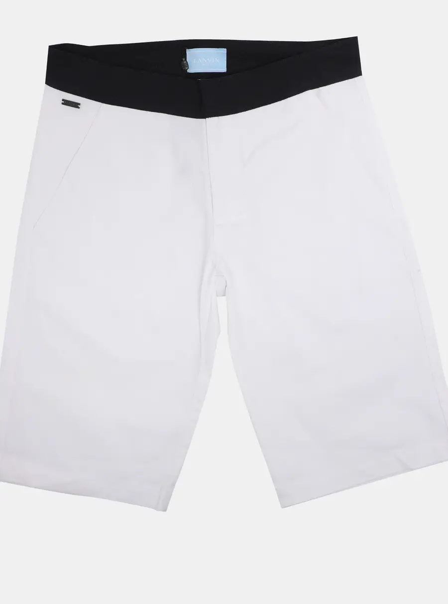 Lanvin White Bermudas Stretch Cotton Shorts 10 Yrs
