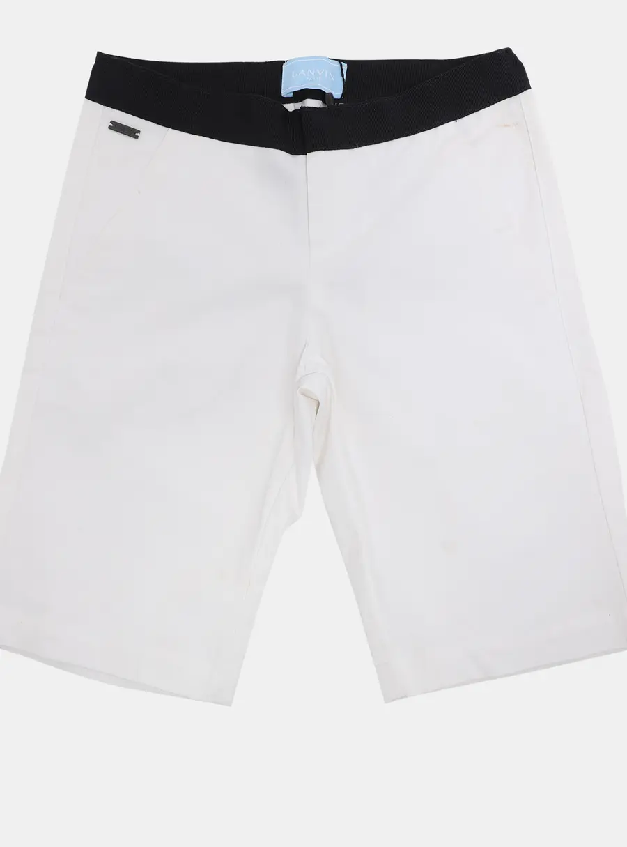 Lanvin White Bermudas Stretch Cotton Shorts 5 Yrs