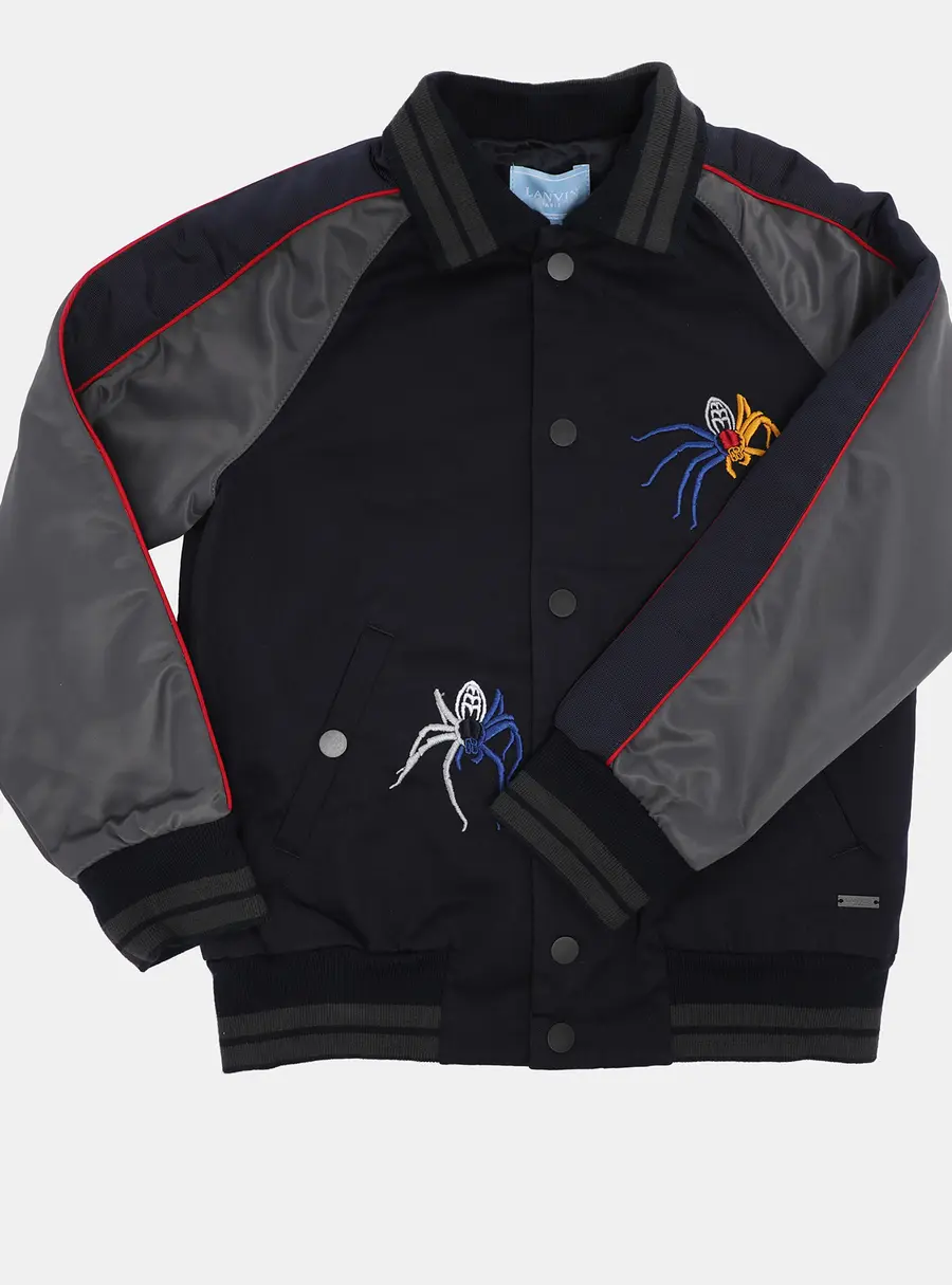 Lanvin Multicolor Cotton and Nylon Spider Embroidered Jacket 6 Yrs
