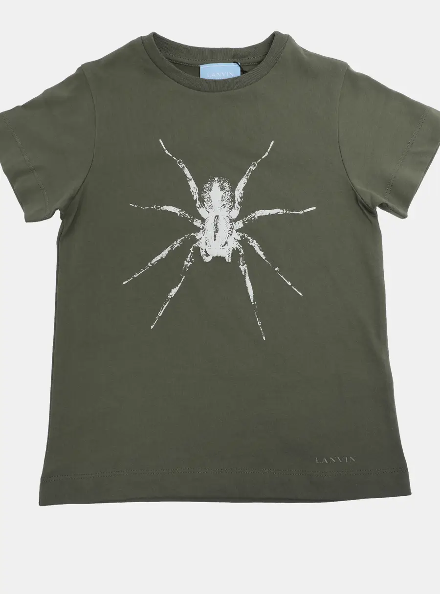 Lanvin Green Spider Print Jersey T-Shirt 6 Yrs