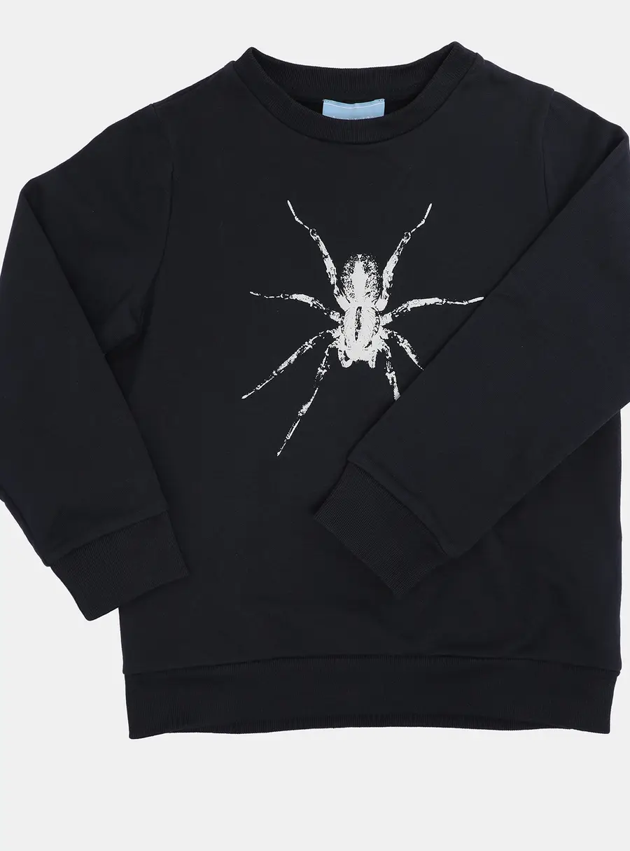 Lanvin Navy Blue Spider Print Jersey Sweater 4 Yrs