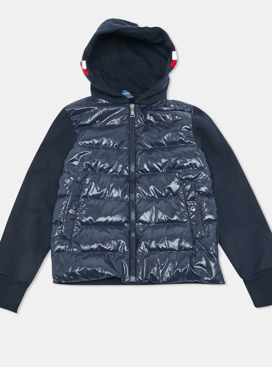 Moncler Navy Blue Nylon Zip Up Down Jacket 10 Yrs