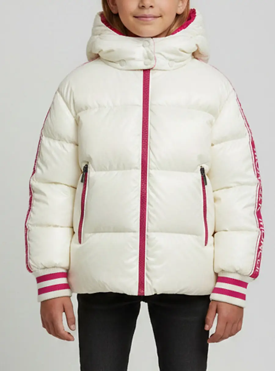 Moncler Kids Ivory Nylon Puffer Jacket Size 6 Yrs