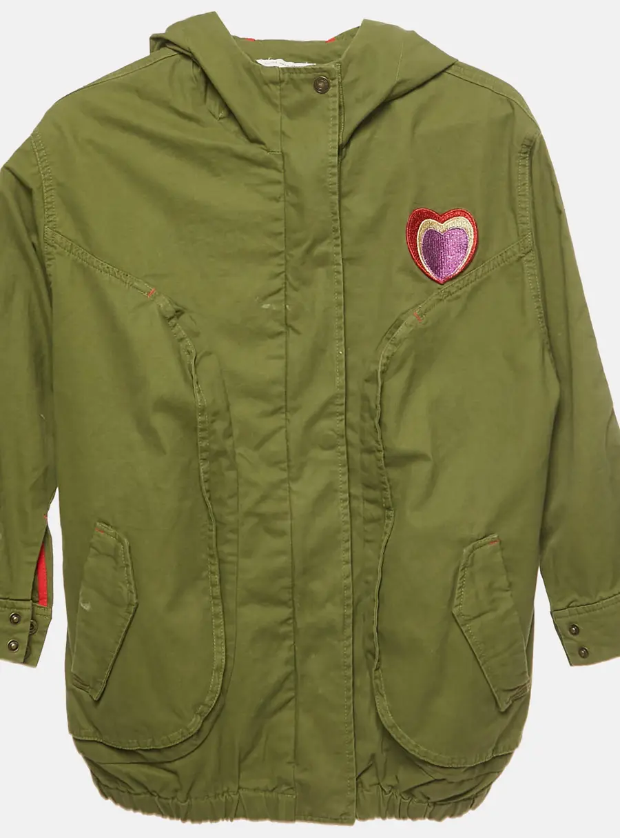 Little Marc Jacobs Green Heart Applique Cotton Jacket 10Yrs