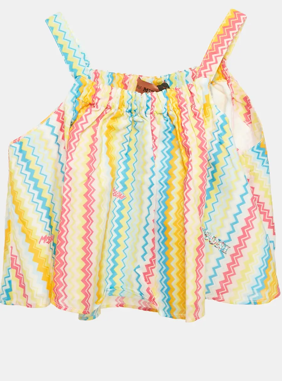 Missoni Multicolor Zig Zag Print Cotton Top 6Yrs