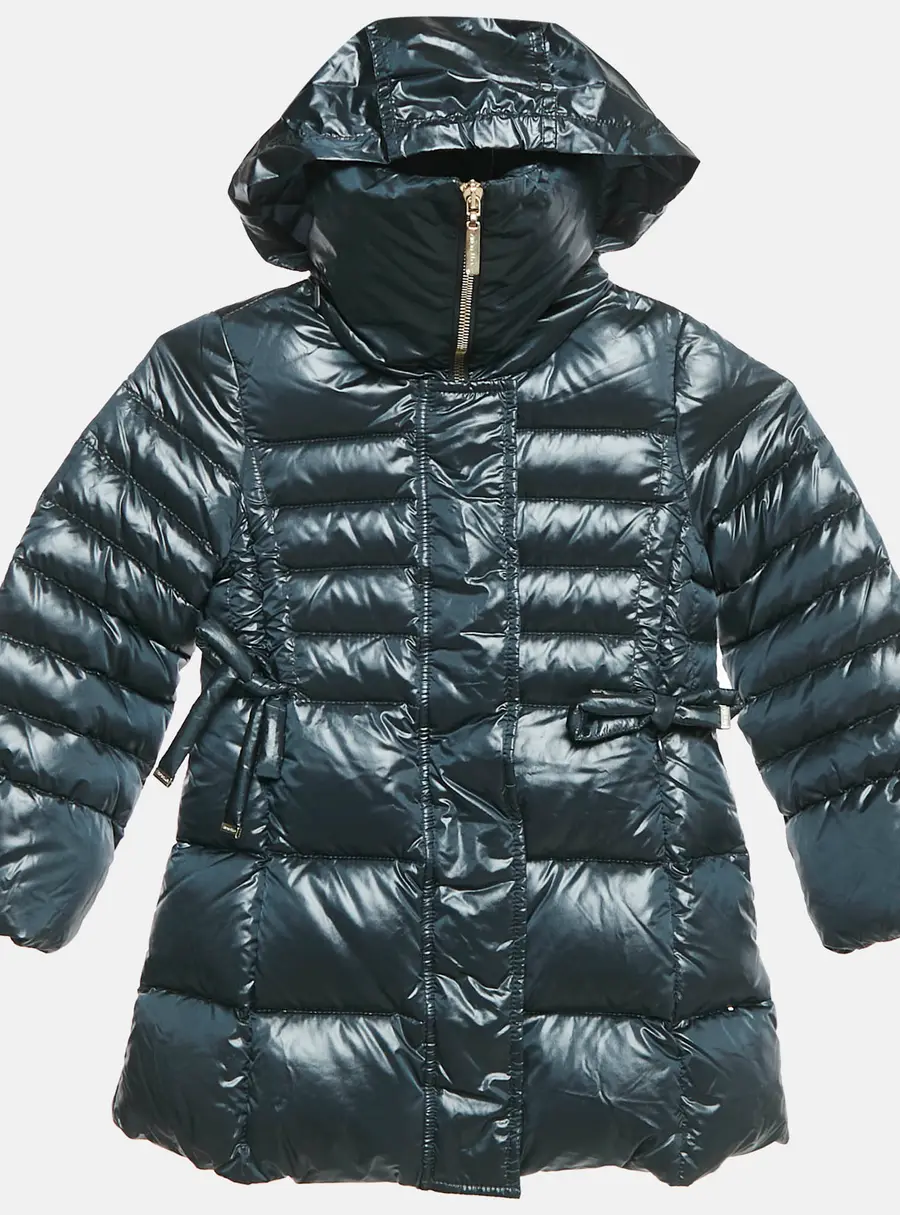 Simonetta Kids Navy Blue Nylon Hooded Down Jacket 4 Yrs