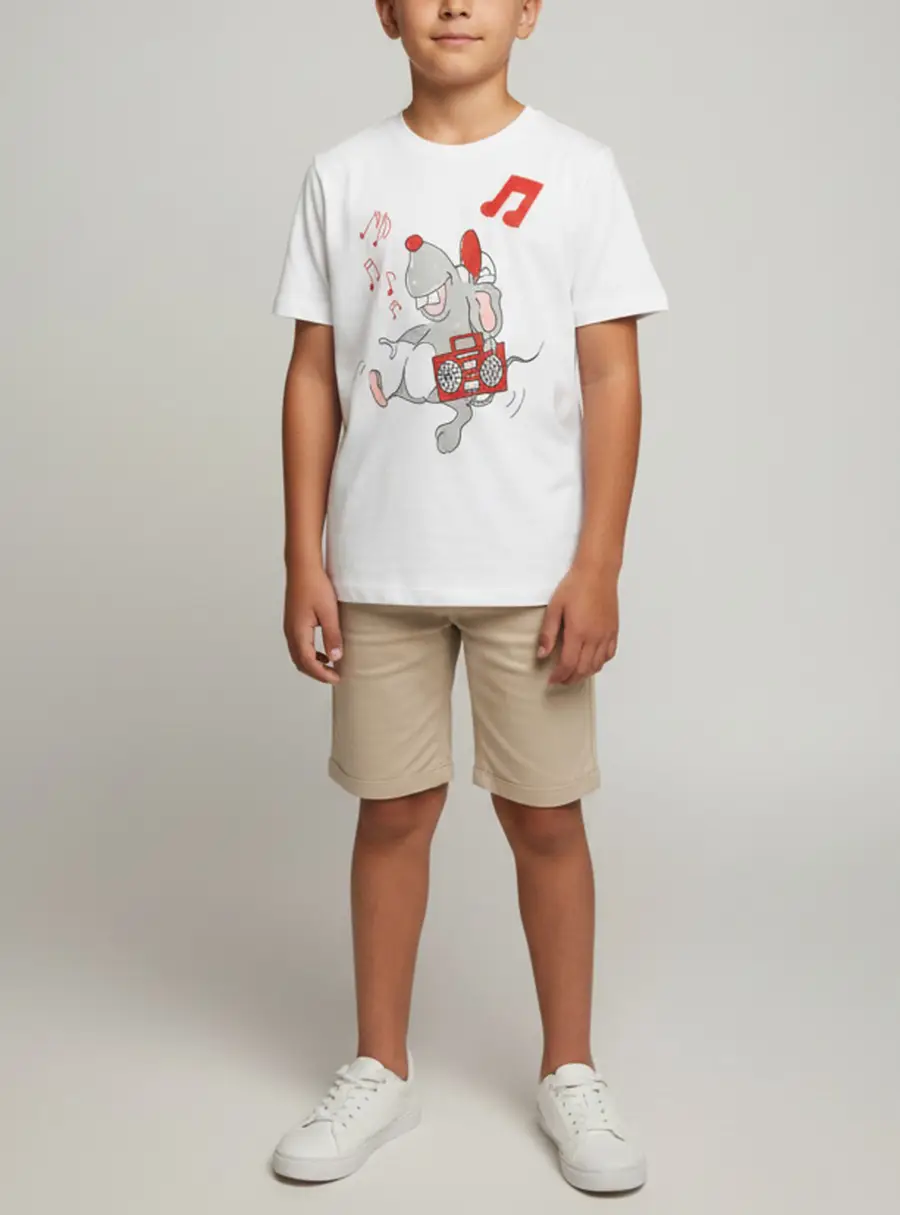 Stella McCartney Kids White CNY Rat Graphic Jersey T-Shirt 12 Yrs