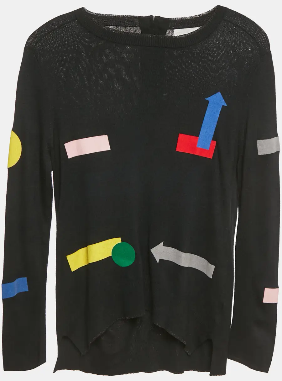 Stella McCartney Kids Black Applique Knit Sweatshirt 10 Yrs