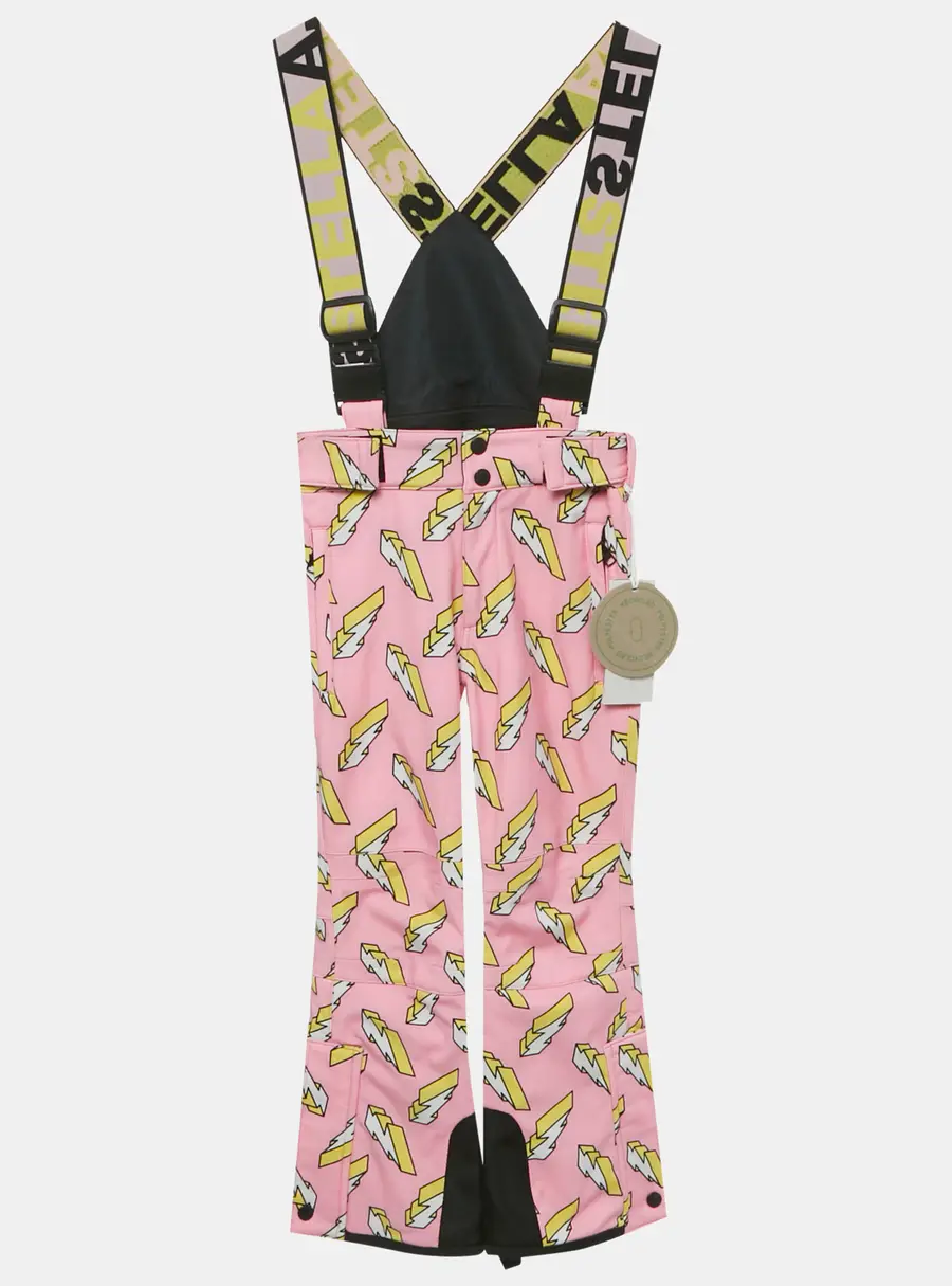 Stella McCartney Kids Pink Lightning Bolt Print Synthetic Ski Trousers 6 Yrs