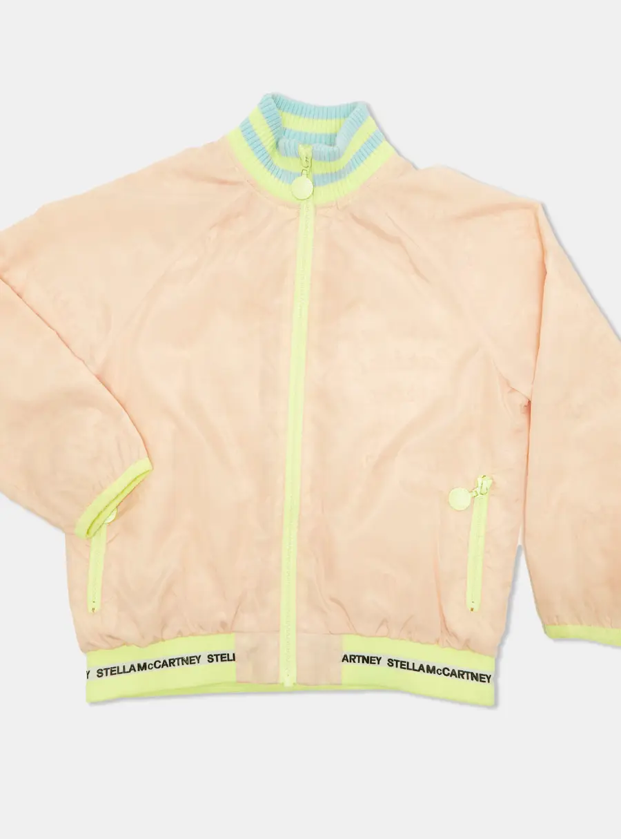 Stella McCartney Kids Pink Synthetic Taffeta Bomber Jacket 5 Yrs