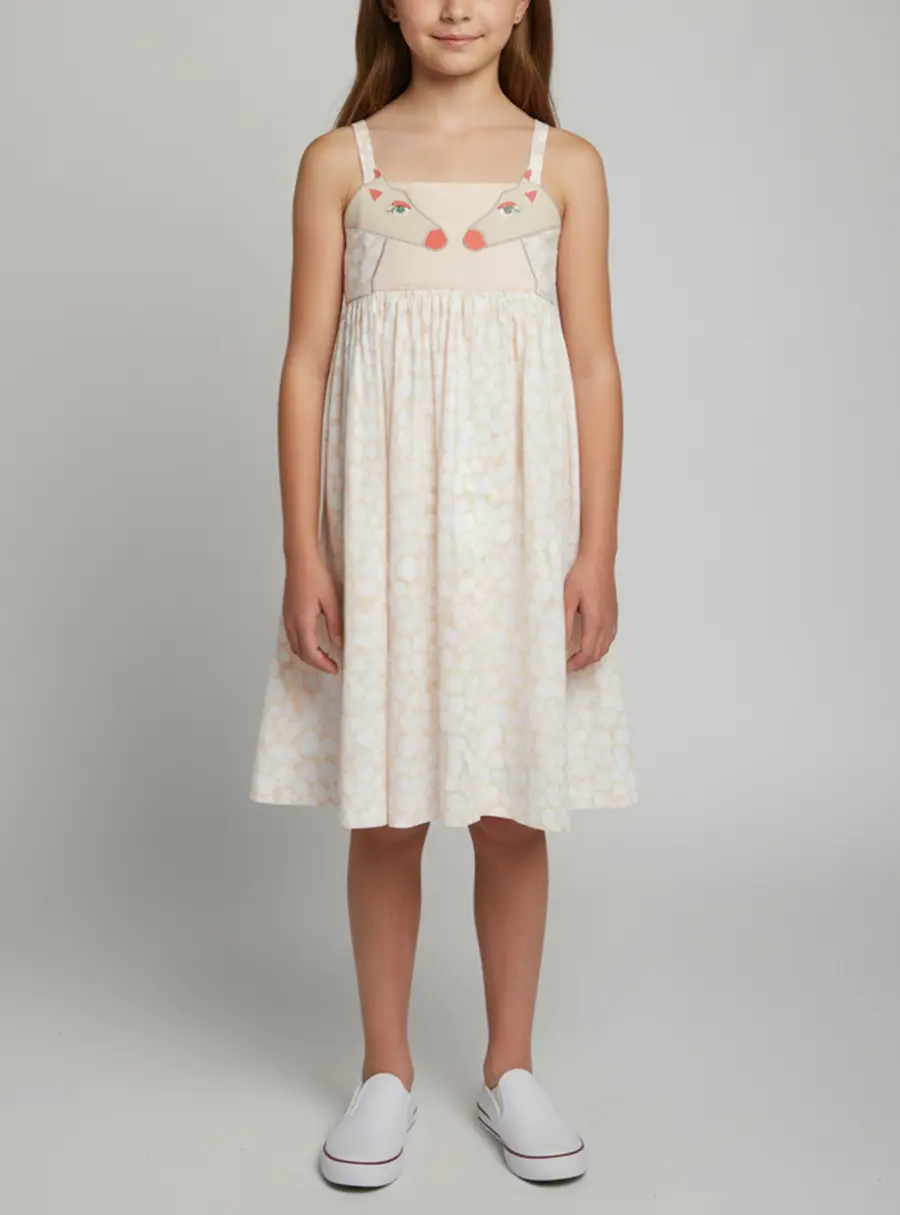 Stella McCartney Kids Pink Giraffe Print Applique Poplin Dress 12 Yrs
