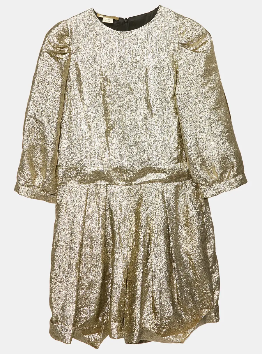 Stella McCartney Kids Metallic Lam&eacute; Elisa Jumpsuit 12 Yrs