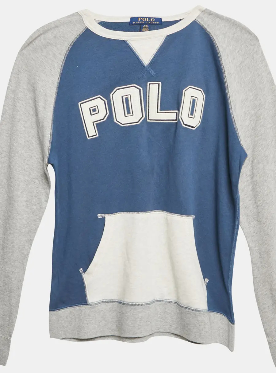 Polo Ralph Lauren Kids Blue/Grey Embroidered Jersey T-Shirt 14/16 Yrs