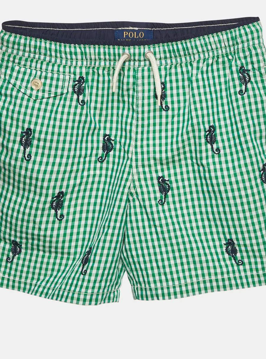 Polo Ralph Lauren Kids Green Checks Cotton Shorts M/10-12Yrs