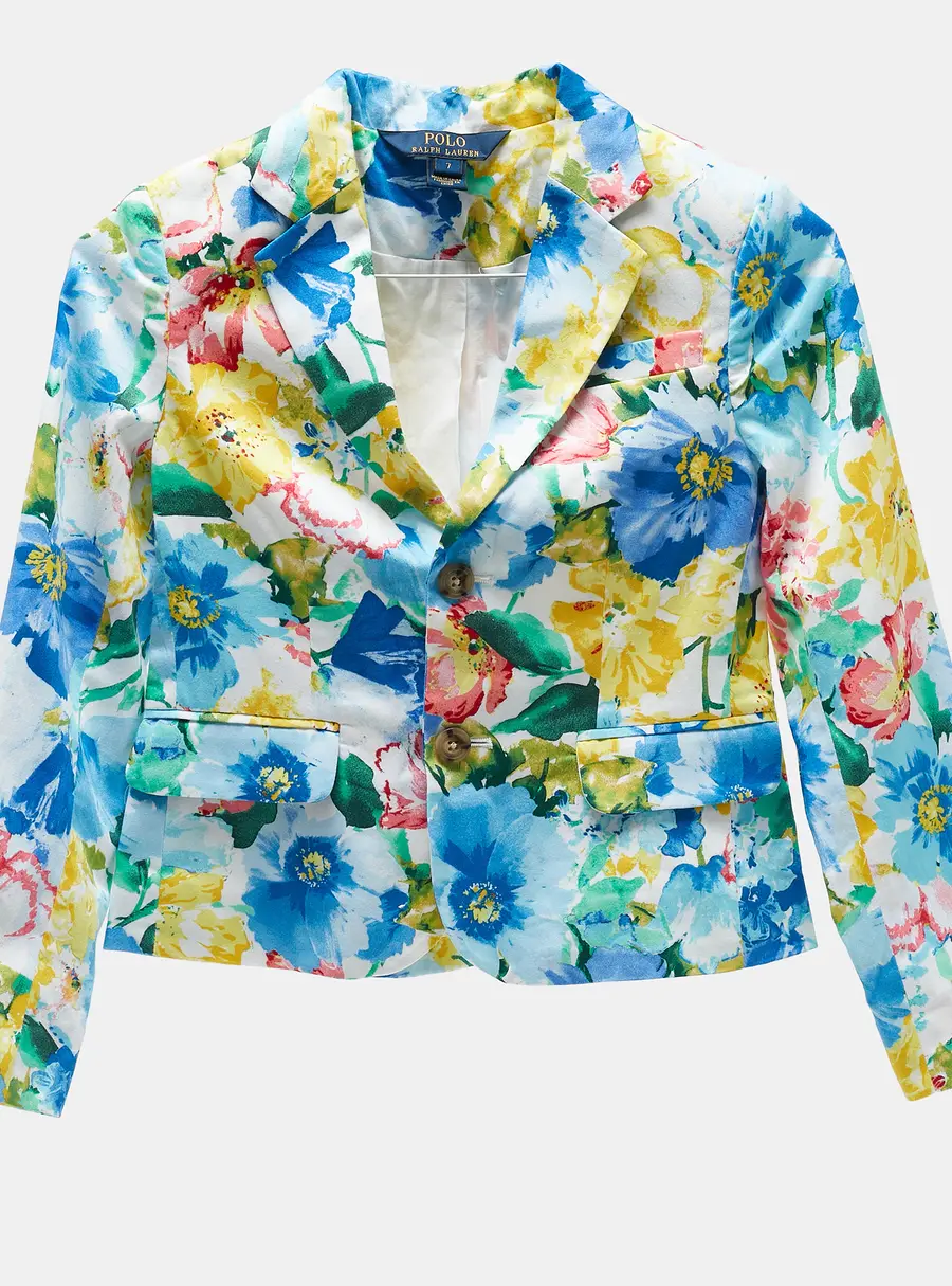 Polo Ralph Lauren Kids Multicolor Floral Print Cotton Blazer 7 Yrs
