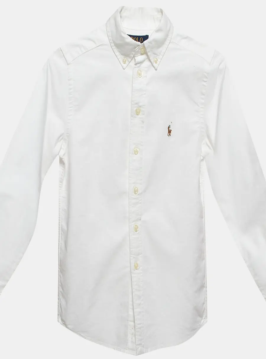 Polo Ralph Lauren White Cotton Button Front Shirt 6-7 Yrs