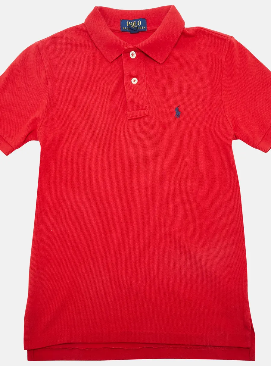 Polo Ralph Lauren Kids Red Embroidered Cotton Pique Polo T-Shirt 8 Yrs