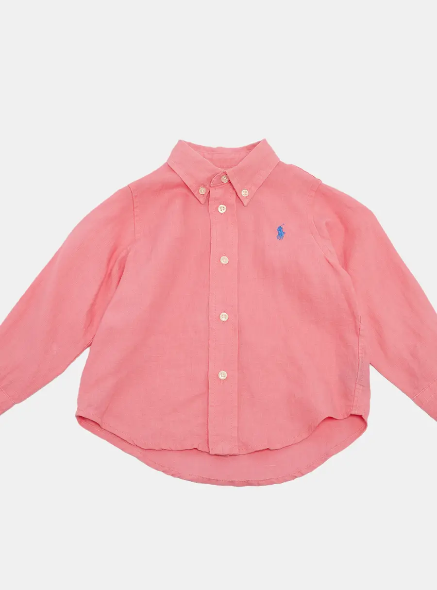 Ralph Lauren Kids Pink Linen Full Sleeve Shirt 18M