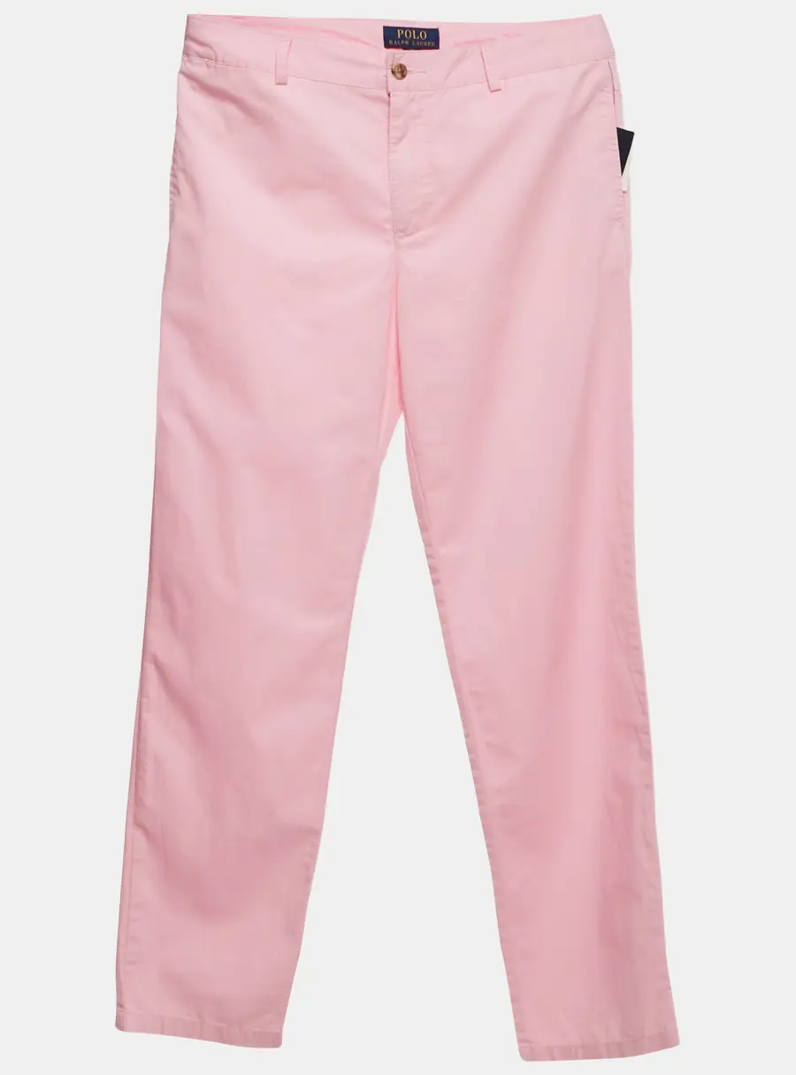 Polo Ralph Lauren Boys Pink Logo Embroidered Cotton Trousers 20 Yrs