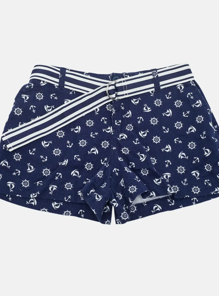 Polo Ralph Lauren Kids Navy Blue Printed Cotton Shorts 8Yrs