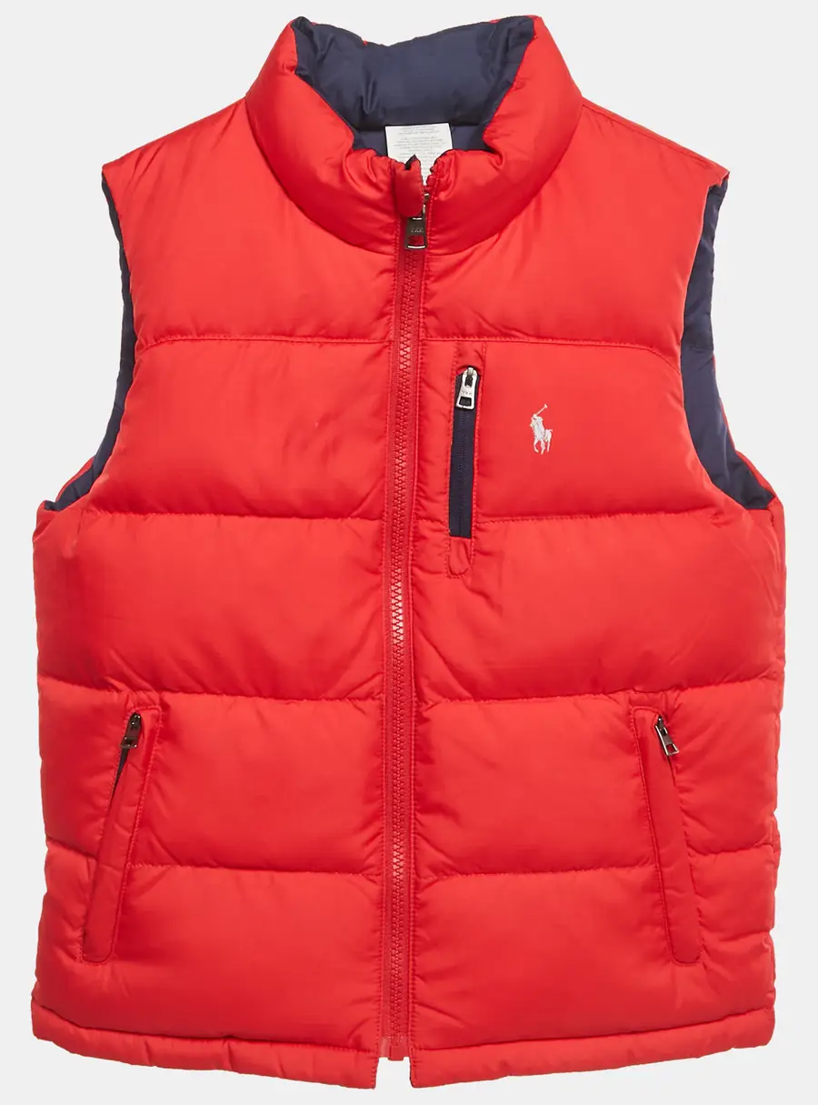 Polo Ralph Lauren Kids Red/Navy Blue Synthetic Reversible Gilet 7Yrs