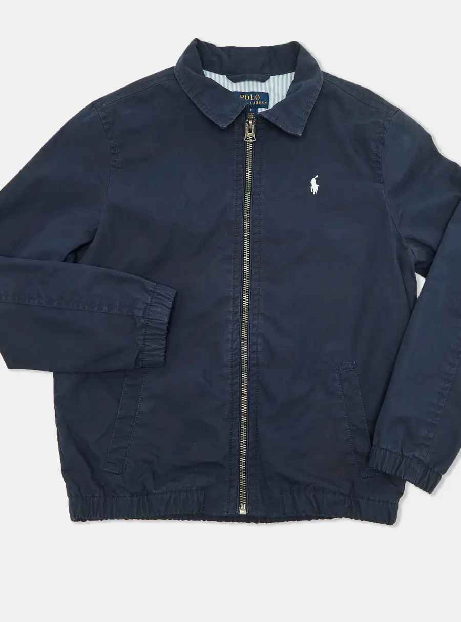 Polo Ralph Lauren Kids Blue Cotton Zip-Up Jacket 7Yrs
