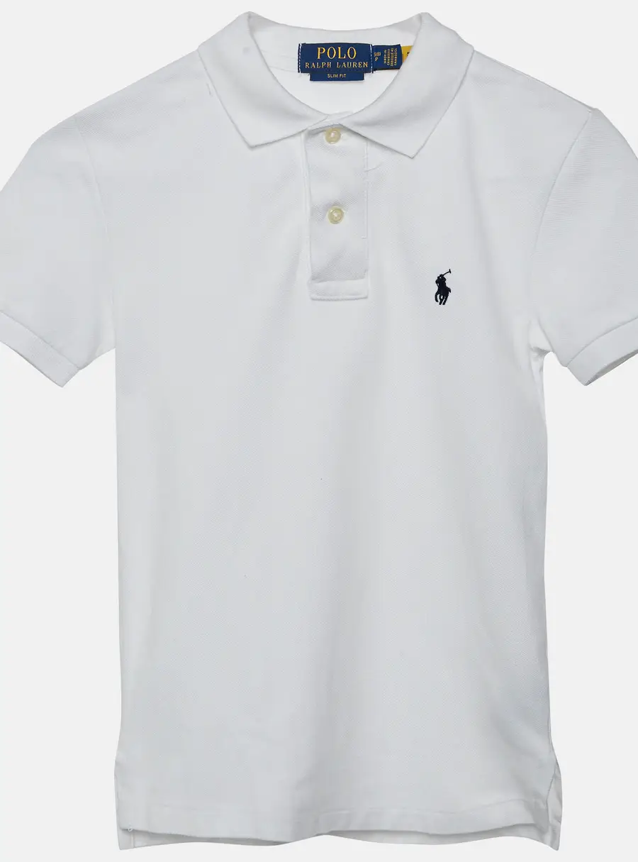 Polo Ralph Lauren White Pique Knit Polo T-Shirt 8 Yrs