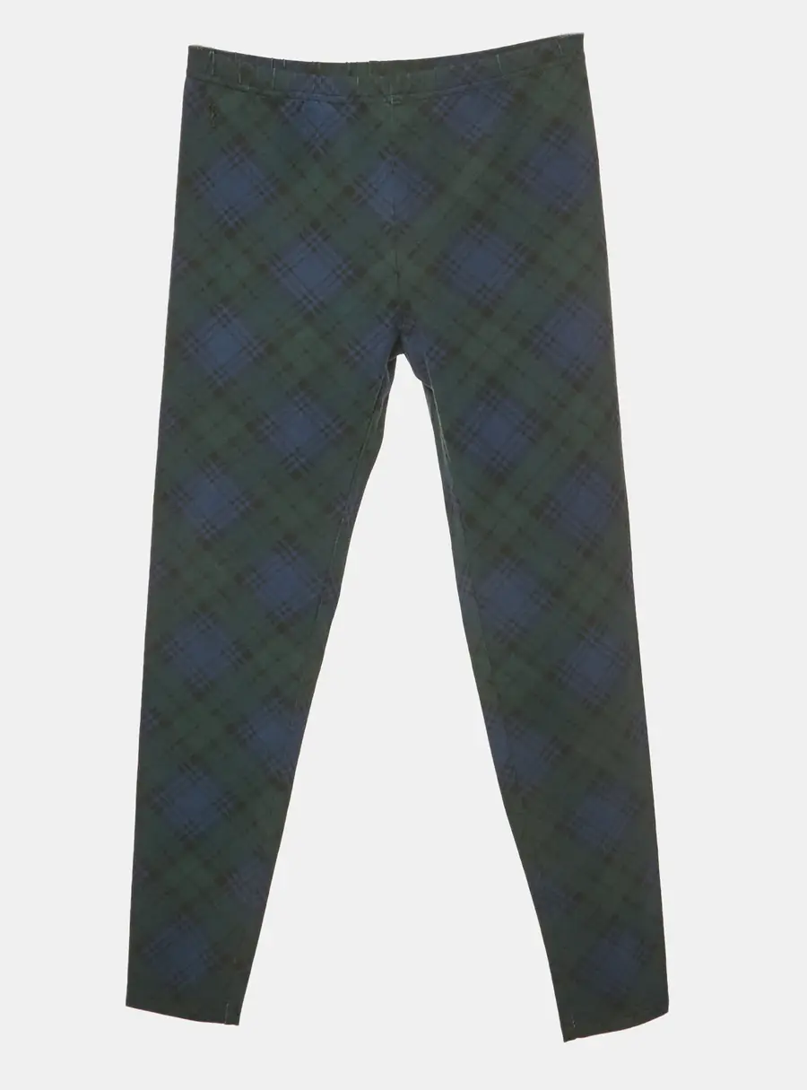 Polo Ralph Lauren Blue/Green Tartan Print Jersey Leggings L/12-14Yrs