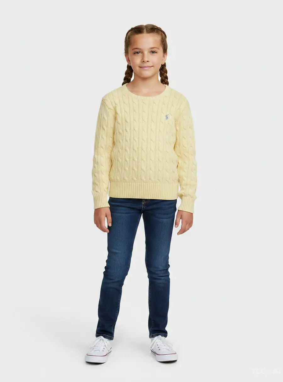 Polo Ralph Lauren Yellow Cable Knit Long Sleeve Sweater 6 Yrs