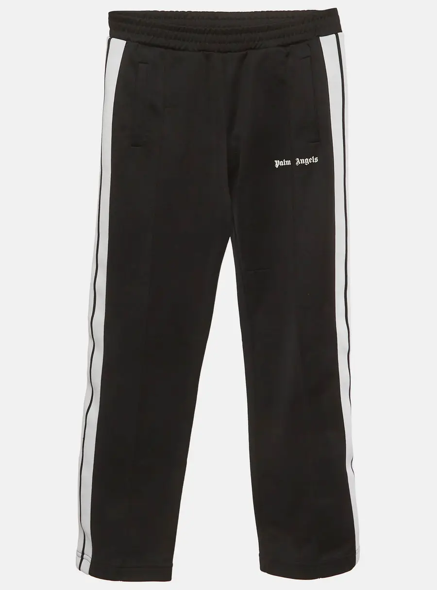 Palm Angels Kids Black/White Striped Jersey Track Pants 12 Yrs
