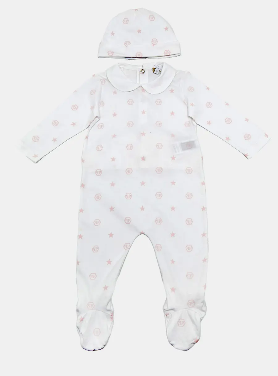 Philip Plein Baby White Printed Cotton Onesie Set 6-9M