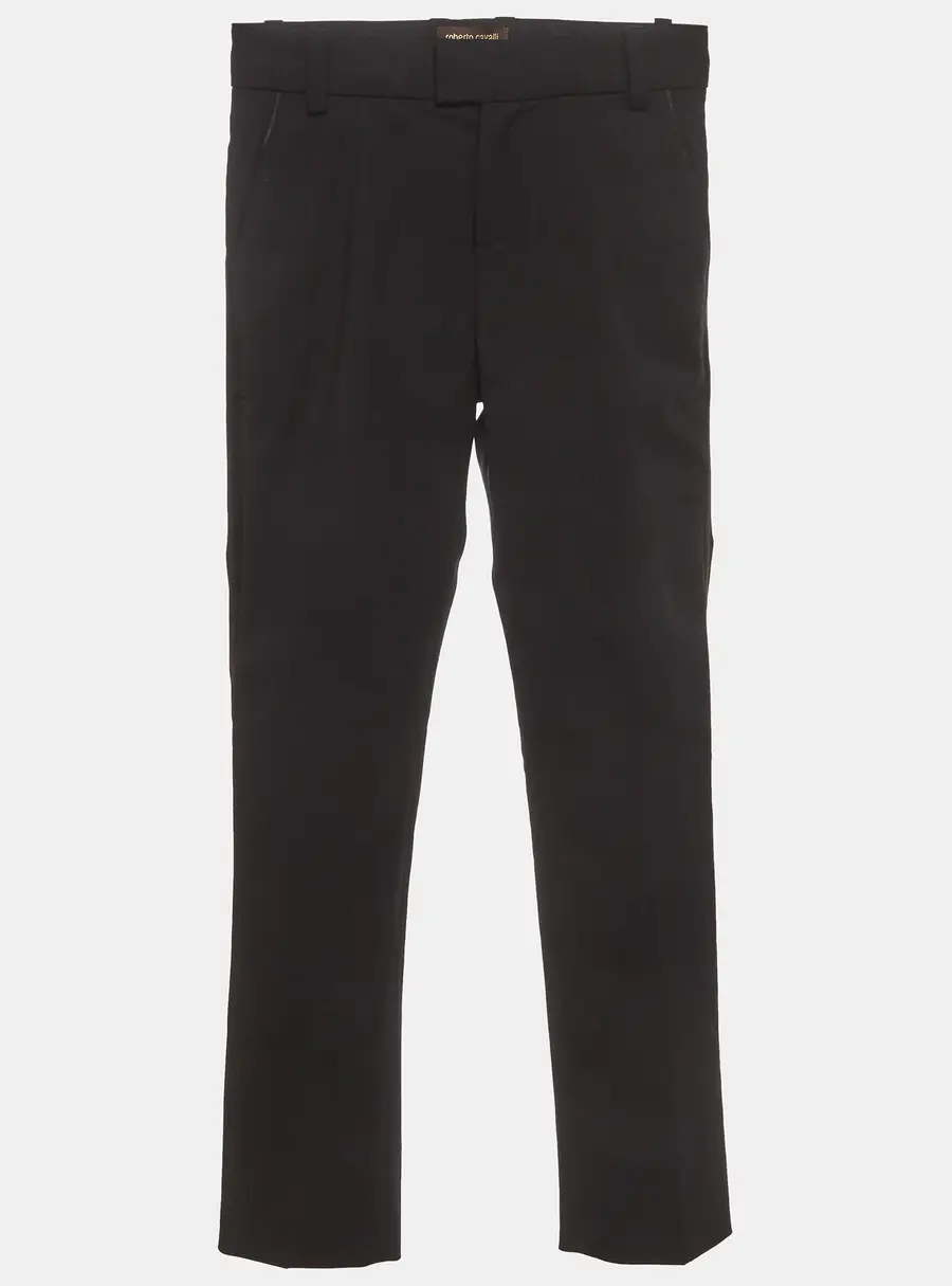 Roberto Cavalli Black Wool Blend Straight Fit Pants  8 Yrs