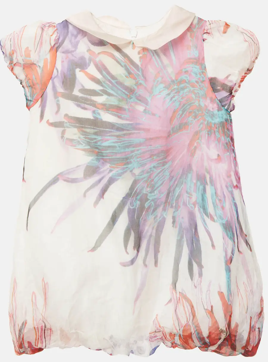 Roberto Cavalli Junior Multicolour Floral Print Silk Balloon Dress 18M