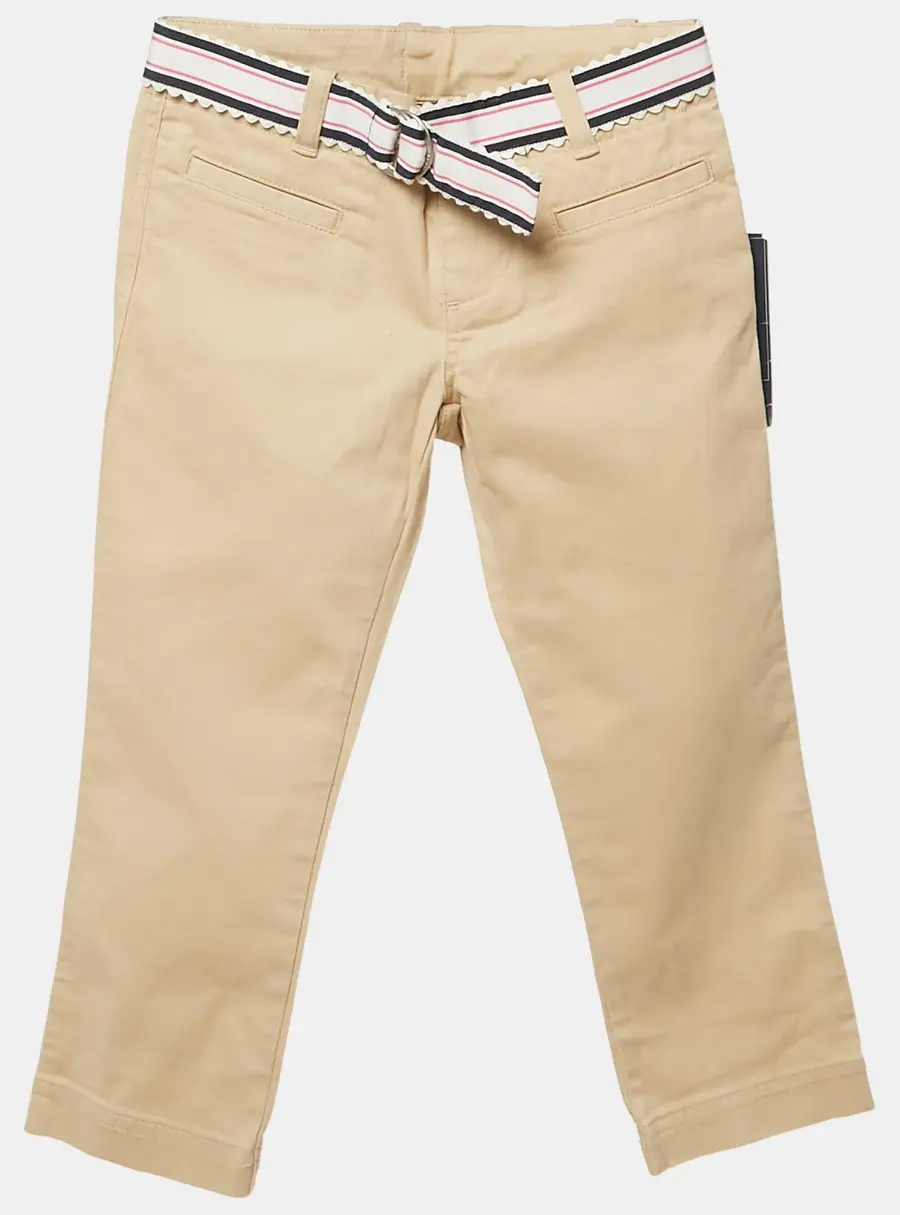 Ralph Lauren Kids Royal Khaki Beige Cotton Chino Slim Pants 3 Yrs