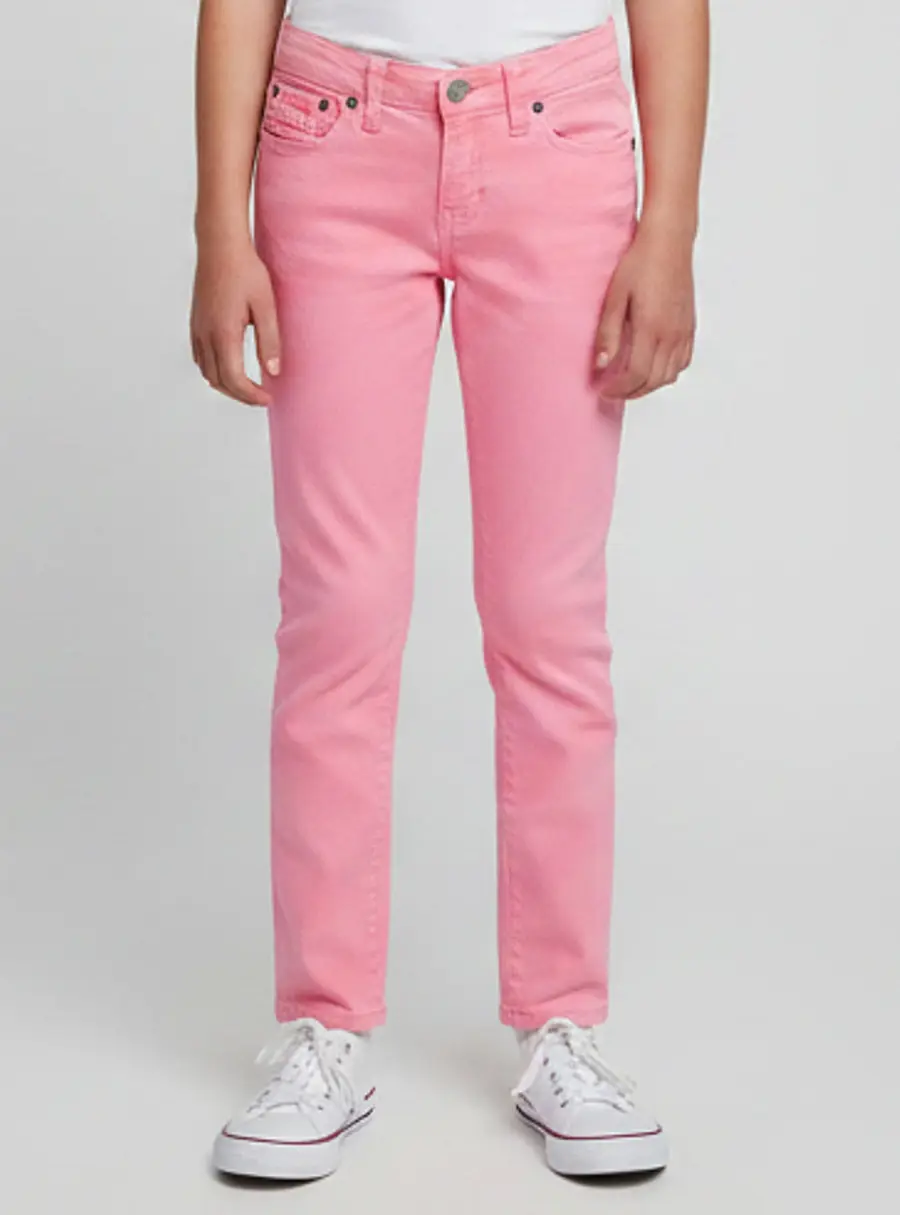 Ralph Lauren Neon Pink Denim Skinny Bowery Jeans 12Yrs / Waist 25"