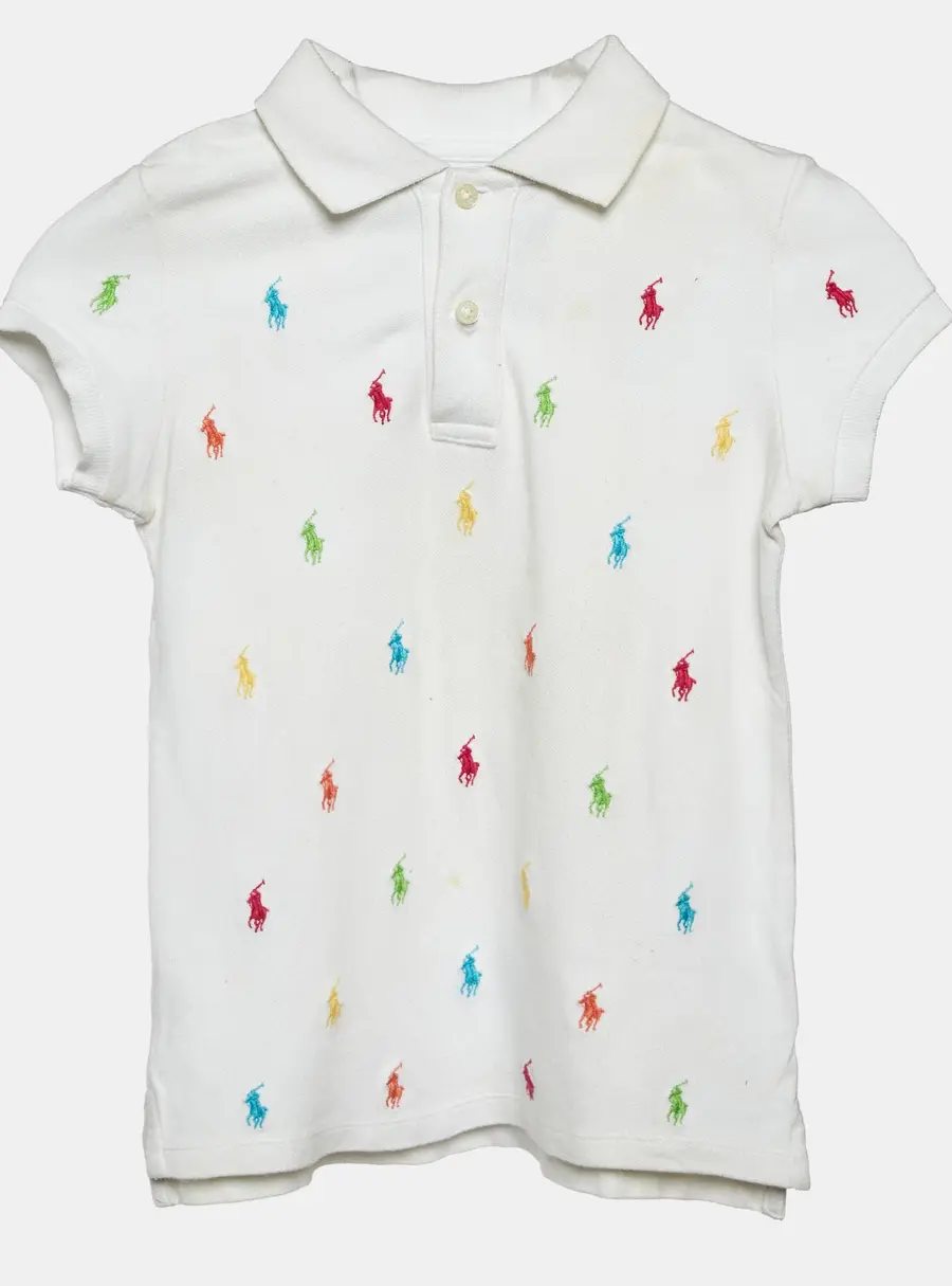 Ralph Lauren Kids White Logo Embroidered Cotton T-Shirt 6 Yrs