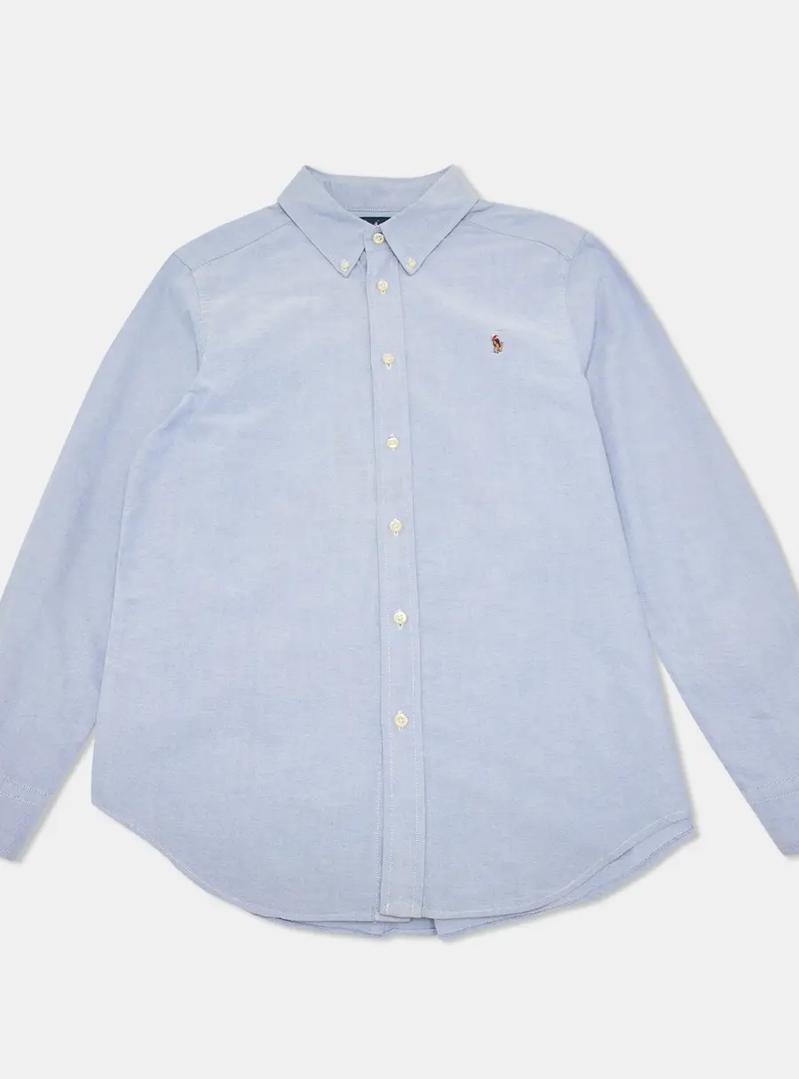 Ralph Lauren Blue Cotton Button Down Shirt Size 14-16 Yrs