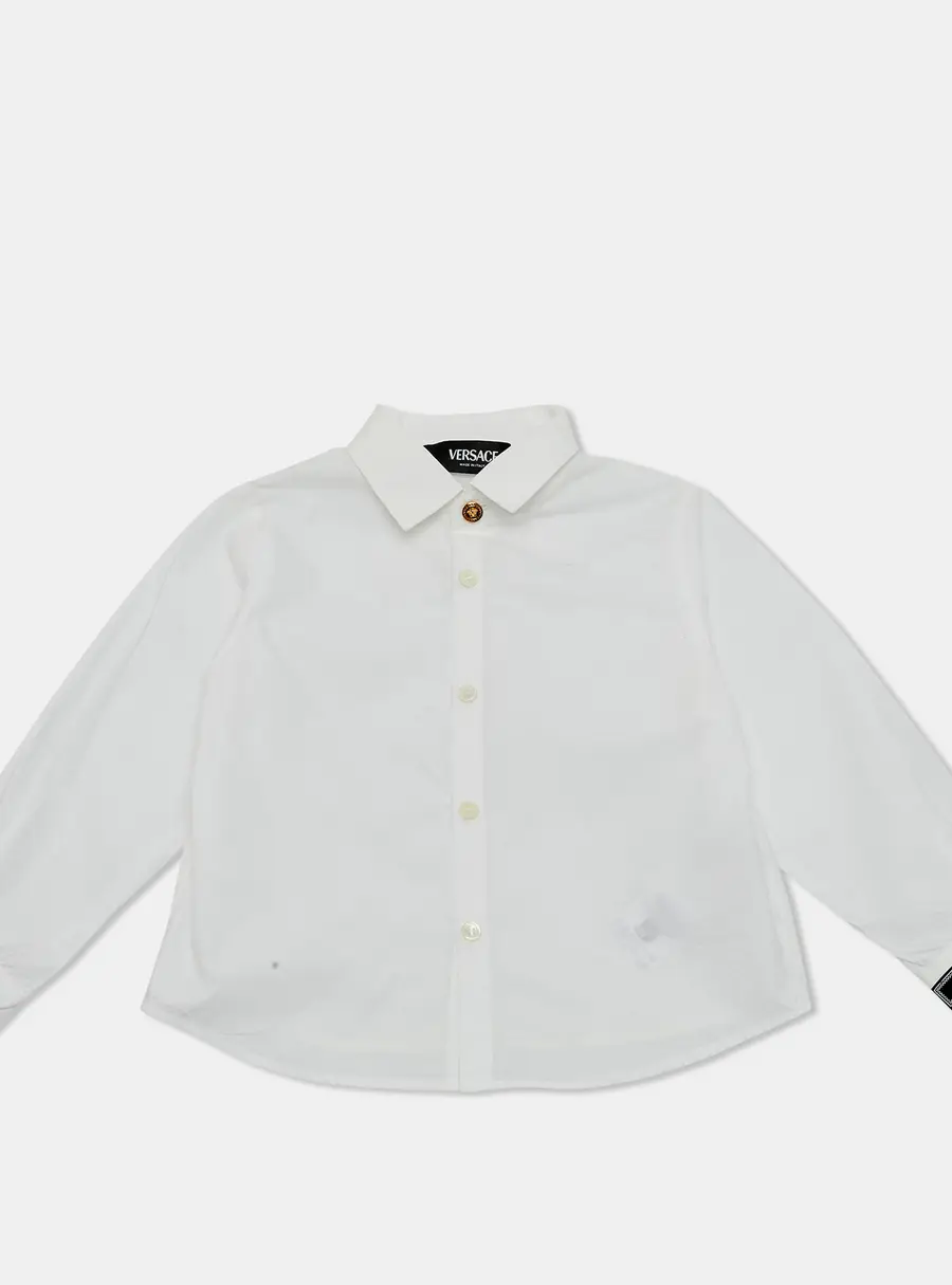 Versace Kids Cotton Poplin Button Down Shirt 18 M