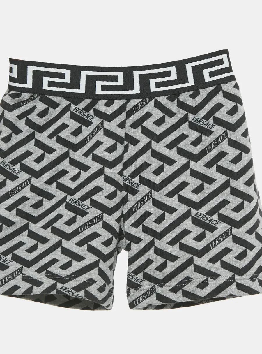 Versace Kids Grey Printed Jersey Shorts 12-18M