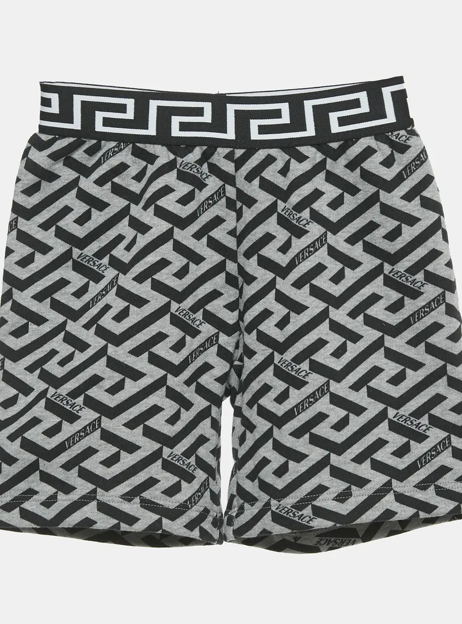 Versace Kids Grey Printed Jersey Shorts 36M