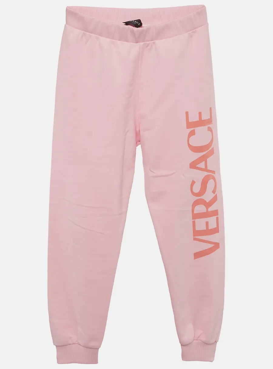 Versace Kids Pink Printed Cotton Joggers 10Yrs
