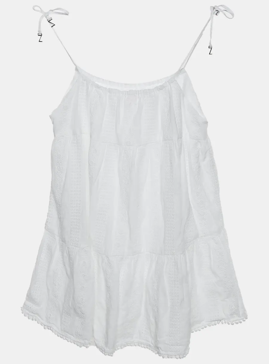 Zimmermann Kids White Broderie Anglaise Cotton Dress 4 Yrs