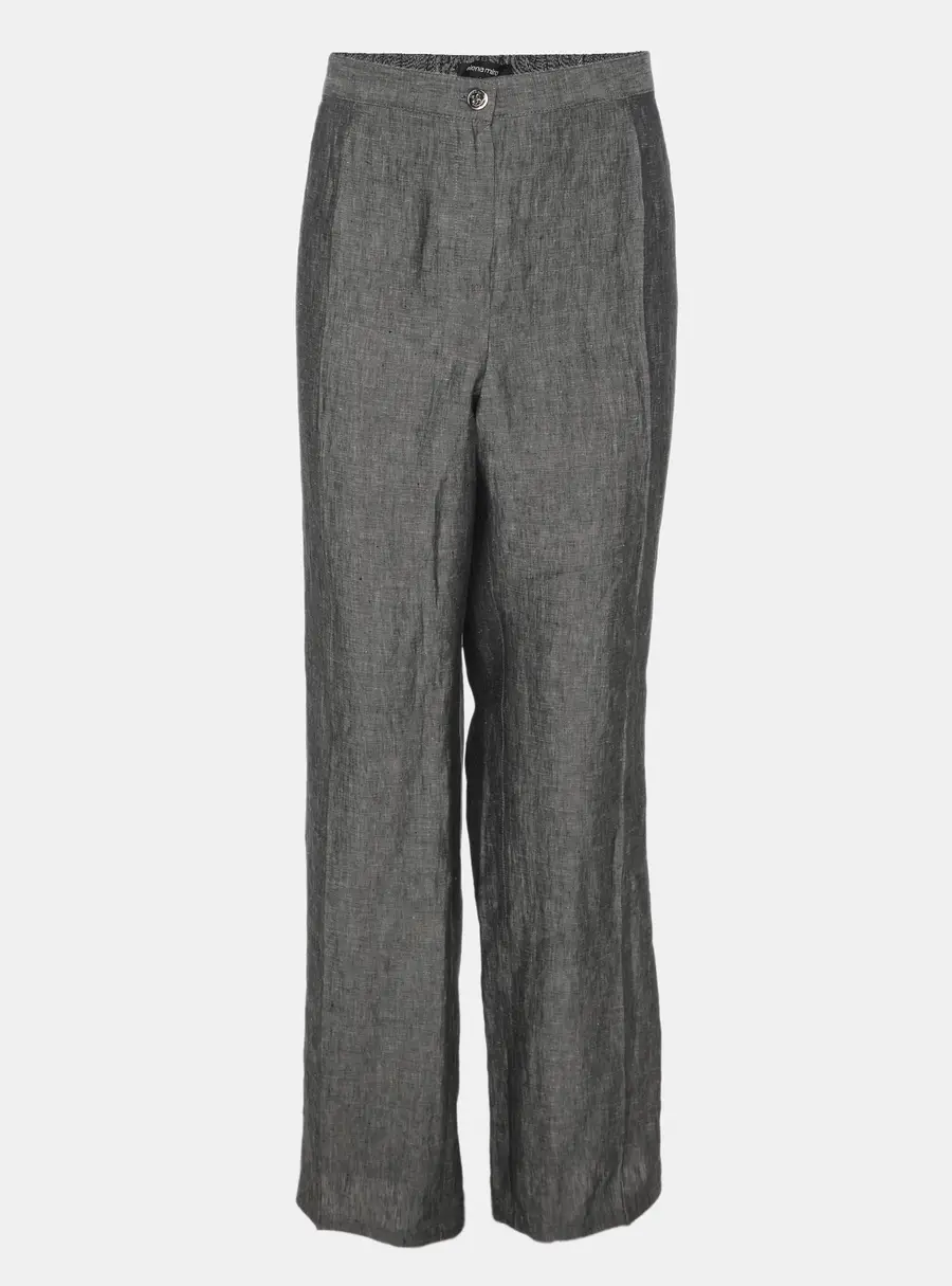 Elena Miro Grey Linen Regular Leg Pants XXL