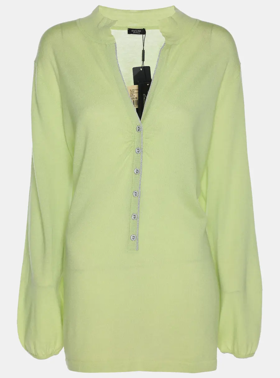 Basler Green Stretch Knit Long Sleeve Shirt XL